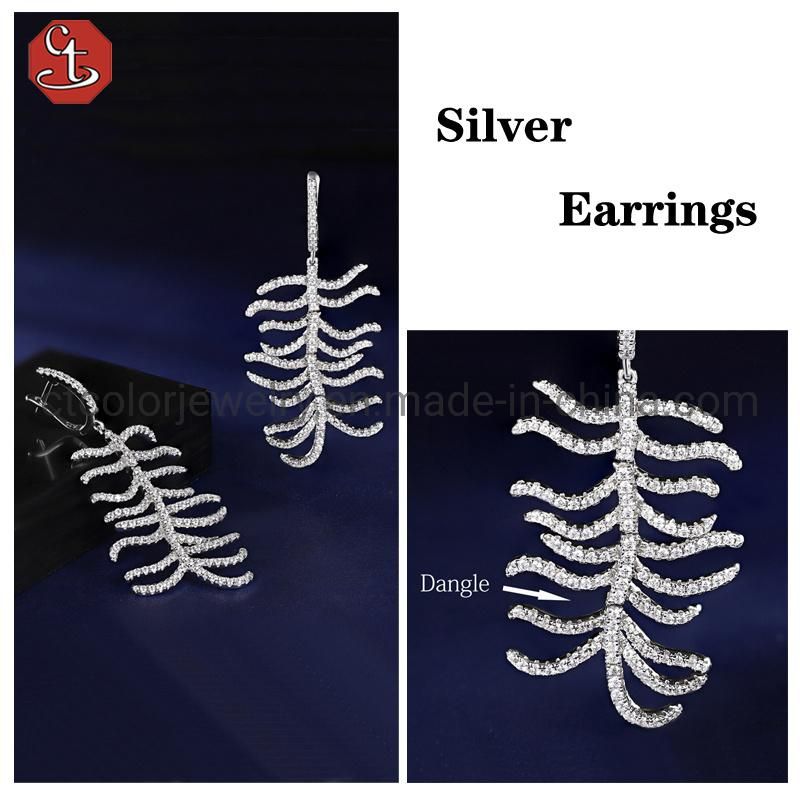 Fashion accessories special style Earring Fashion jewelry silver rhodium Earrings