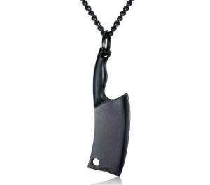 Fashion Men Knife Shape Pendant Necklace Stainless Steel Link Chain Vintage Design Statement Punk Jewelry 4 Colors