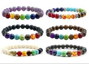 Reiki Buddha Prayer Natural Stone Yoga Bracelet for Women