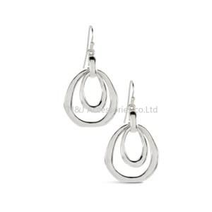 New Fashion Jewelry Geometric Hoop Earrings for Women Silver Plated Alloy Elegant Ear Stud Earring
