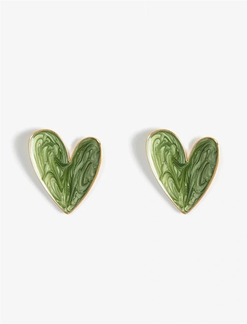 2022 New Trendy Hypoallergenic 925 Sterling Silver Post Chic Heart Shape Enamel Earring for Women Jewelry and Gift