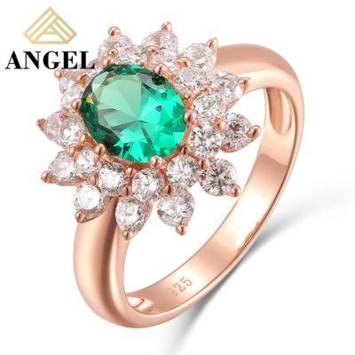 925 Silver Fashion Accessories Fashion Jewelry Hip Hop Jewellery Flower Shape Big CZ Moissanite Ring