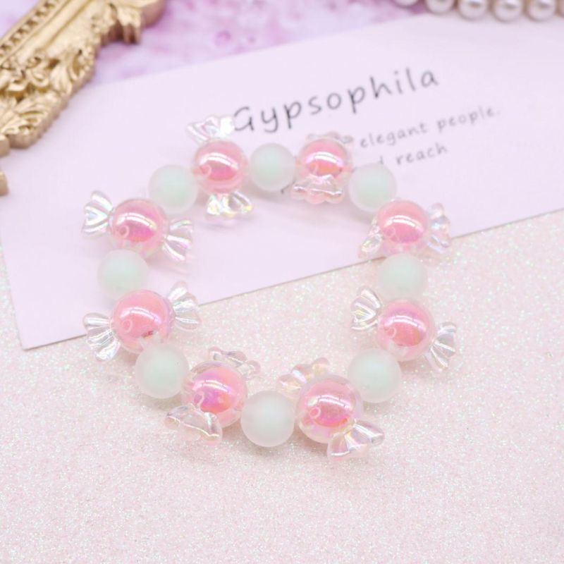 Fashion Jewelry Children′s Bracelet Cute Candy Frosted Beads String Bracelet