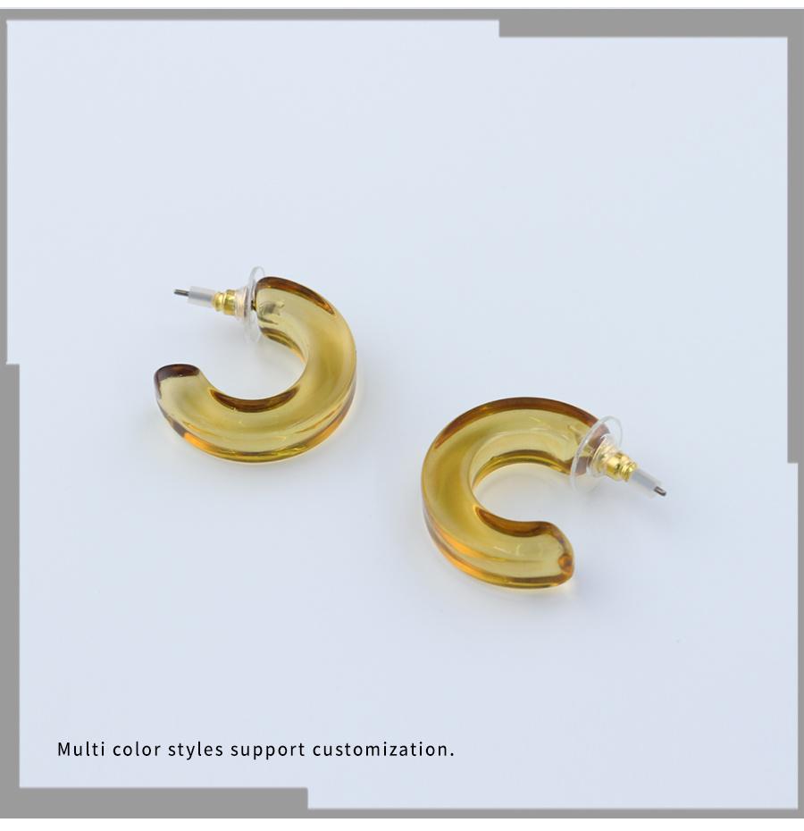 O-Shaped Women′s Light Transparent Earrings