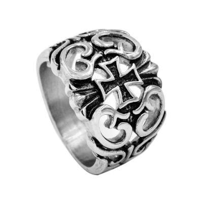 Fashion Biker Cross Hollow Pattern Ring for Promotion