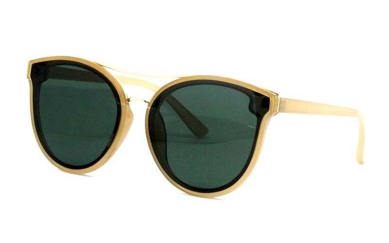 Classic Roundish Shape with Half Top Metal Frame Design Scream Chic Stainless Steel Women Sunglasses