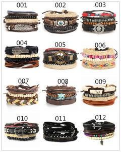 4 PCS 1 Sets Multilayer Braided Wristband Bracelet