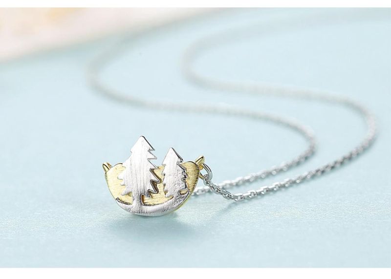 New Style Fashion Silver Plating Forest Pendant Necklace
