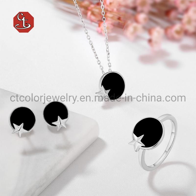 925 Silver jewellery Girls Women Ladies Black Bufferfly Enamel Pendant Necklace