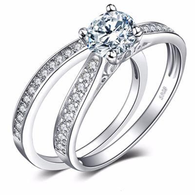 Cubic Zirconia Engagement Rings Wedding Bands 925 Sterling Silver Bridal Sets Wholesale
