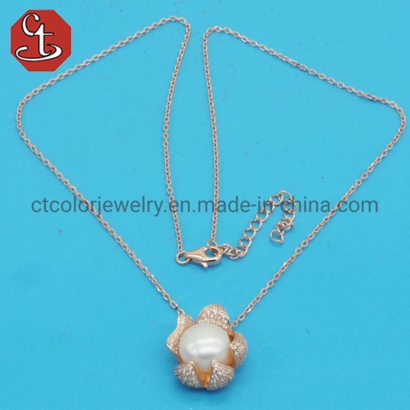 925 Silver Jewelry Sets for Women Zircon Ring Birthday Gift Ring Oblate Natural Freshwater Pearl Rings Wholesales