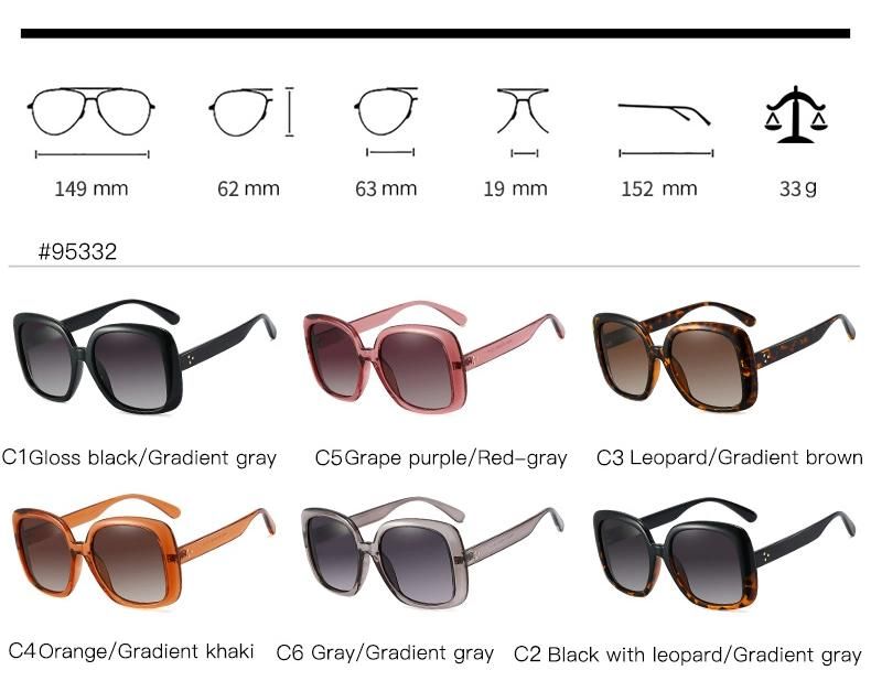 New Style Big Frame Sunglasses Ladies Polarized Sunglasses