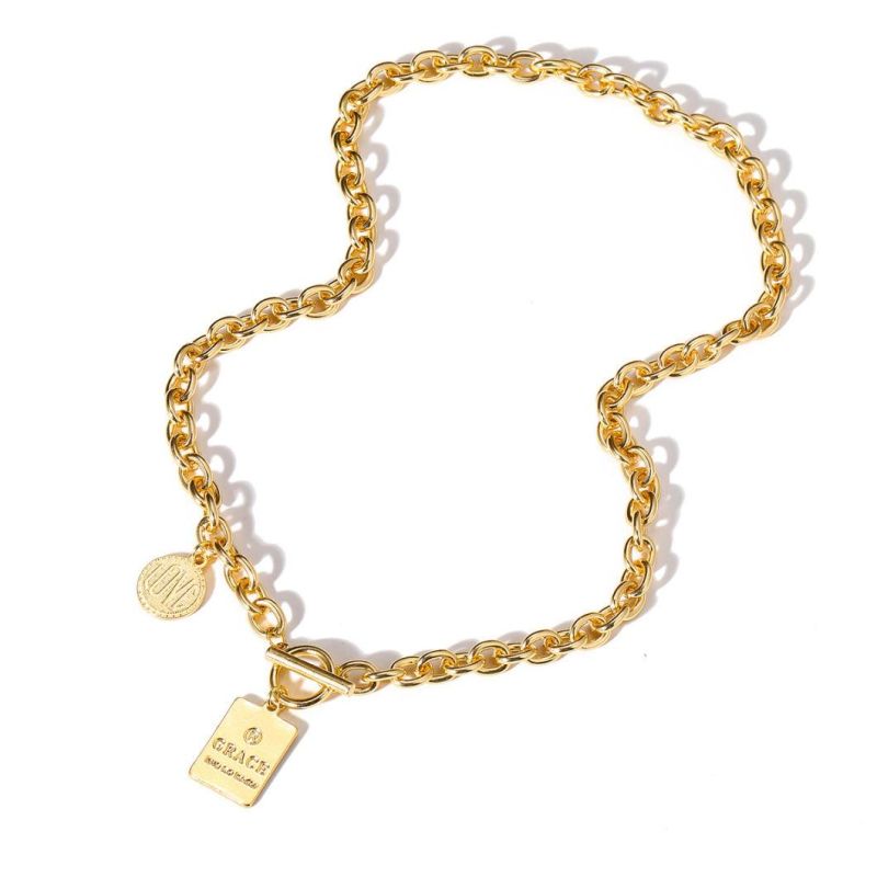 Hip Hop Punk Metal Necklace Female Fashion Round and Square Pendant Temperament Clavicle Chain