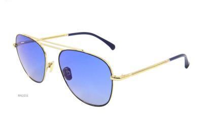 Polarized Metal Sunglasses with Blue Mirrow Lens
