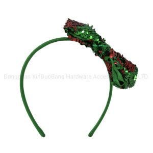 Green/Red Flip Sequin Cover Big Bow Headband Christmas Hair Alceband