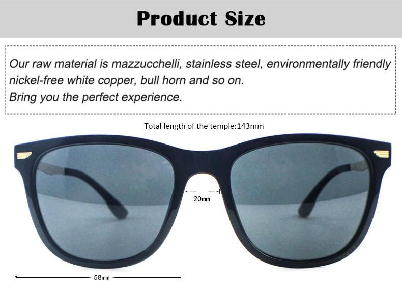 P0072 Hot Selling Metal Frame Stock Polarized Men Tr Sunglasses