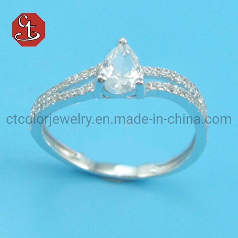 Luxury Charm Rings 925 Silver Jewelry Round Zircon Gemstone Accessory Ring for Women Wedding Engagement