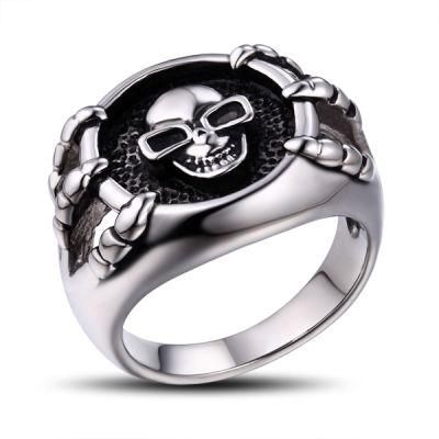 Stainless Steel Men&prime;s Jewelry Skull Ring