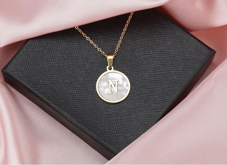 2021 New Stainless Steel Pendant 26 Letter Titanium Steel Necklace Ladies Collarbone Chain