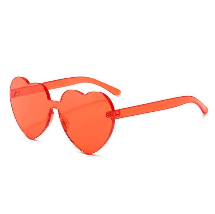 2021 Fashion Heart Candy Color Rimless Sunglasses