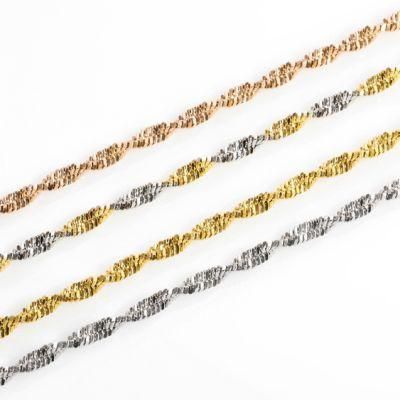 Classic Chain Stainless Steel Twisted Push Chain for Fashion Jewelry