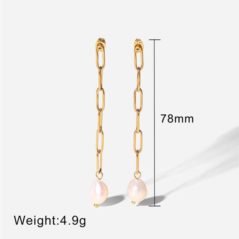 Manufacturer Customized Fashion Earrings High Quality Matte Pearl Pendant Earrings Matte Gold Earrings