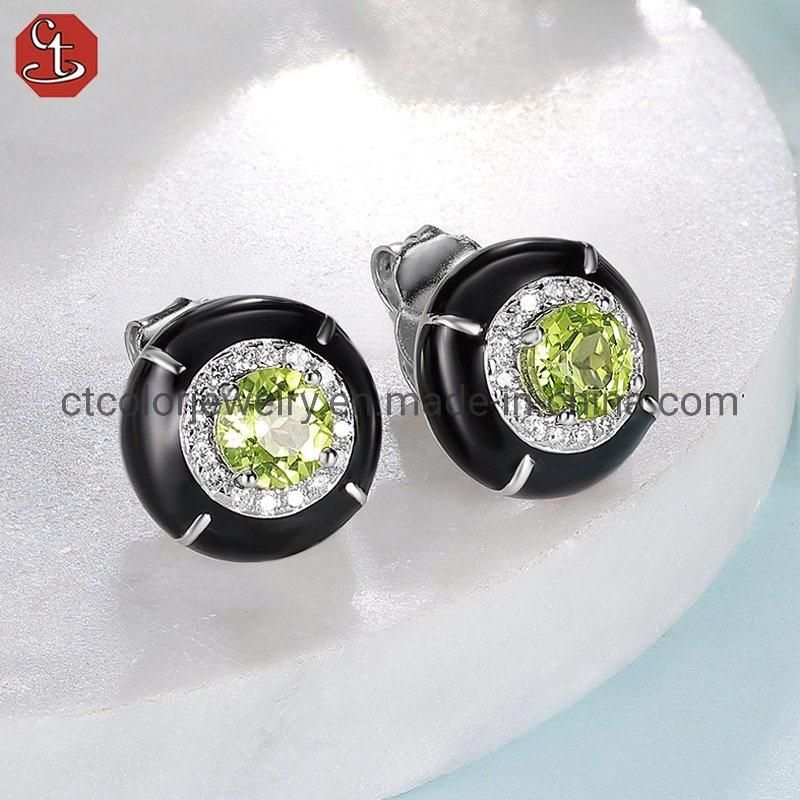 NEW Style Fashion Jewelry Sky Blue Topaz Enamel Jewelry Earrings for Women