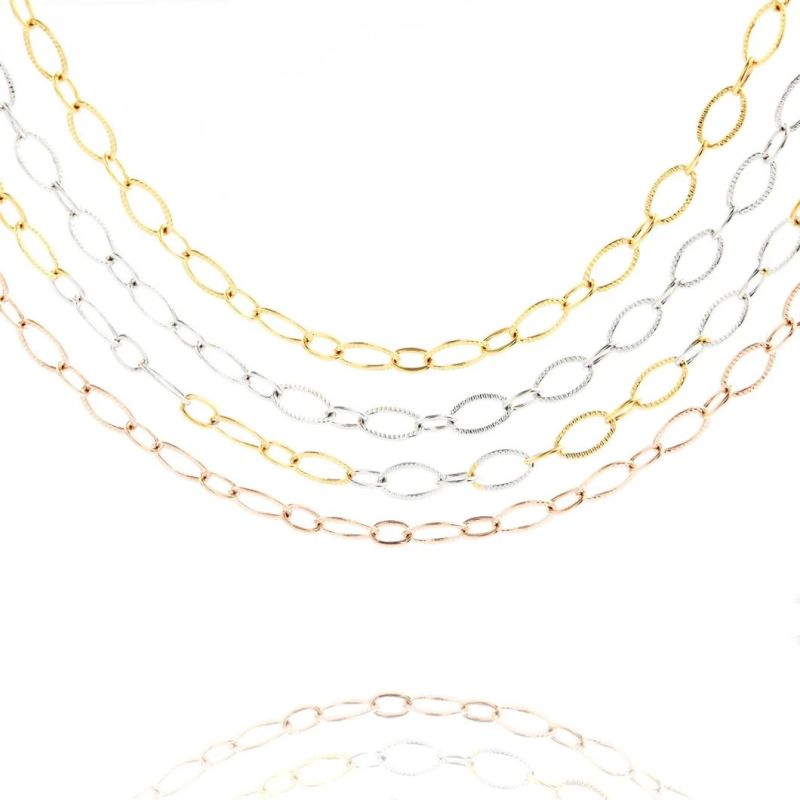 Stainless Steel Jewellery Cable Chain Embossed 1: 1 Bracelets Choker Necklace for Fashion Decoration Design