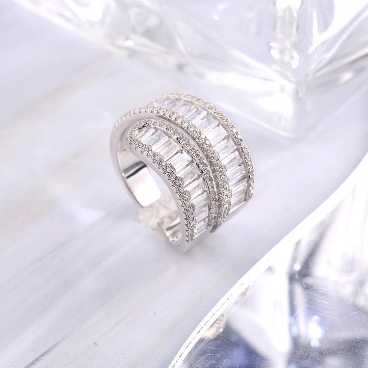 925 Silver Fashion Accessories Fashion Jewelry Hip Hop Elegant Jewellery Cubic Zirconia Moissanite Factory Wholesale Ring