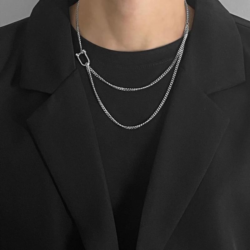 Manufacturer Custom 316L Stainless Steel Jewelry Collarbone Chain Necklace Jewelry Ins Cold Wind Simple Man Jewellery Simple Style