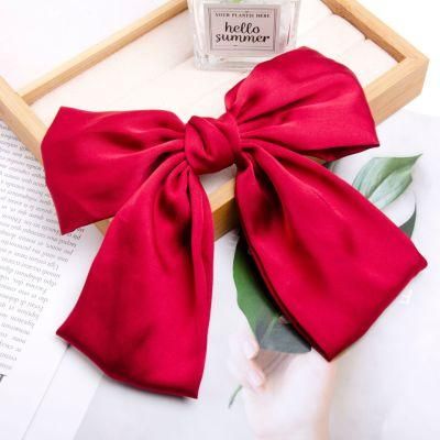 20cm Big Bow Hair Scarf Chiffon Floral Scrunchies Hair Bands Ponytail Holder Scrunchy Ties 2 in 1 Vintage Accessories for Women Girls