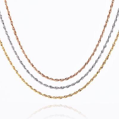 Stainless Steel Gold Silver Rosegold Trible Link 0.3-1.2 mm Width Customized Length for Men Women