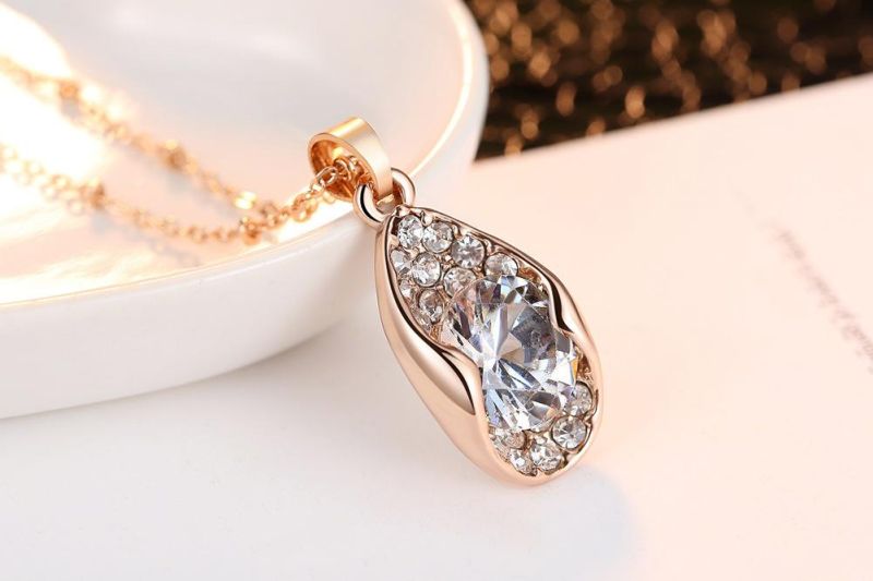 Retro Plating Rose Gold Large Zircon Necklace