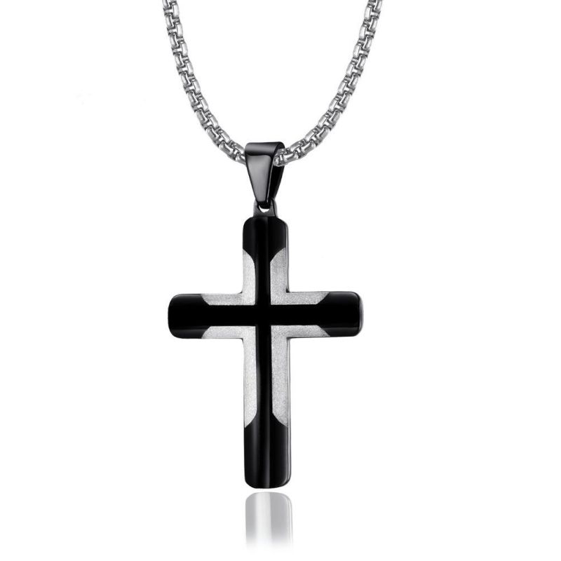 Face Simple Style Pendant Hip Hop Cross Necklace Cross-Border Accessories