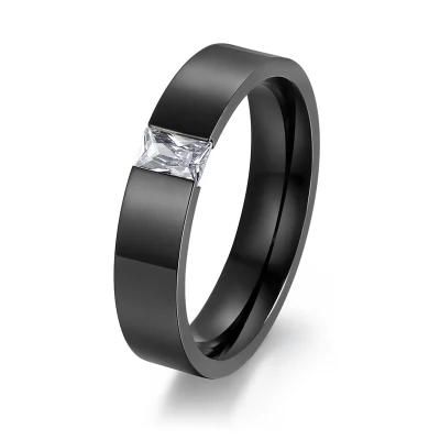 New Design Rings Silver Jewelry Single Stone Engraved Mens Ring