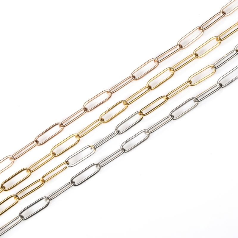 Wholesale Stainless Steel Necklace Long Flat Cable Chain