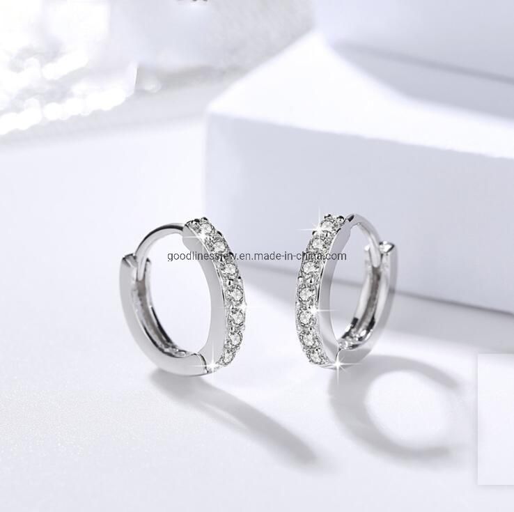 925 Sterling Small Hoop Earrings Simple Huggie Earring Wholesale Fashion Jewelry