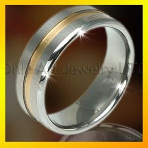 Two Tones Tungsten Gold Ring Jewelry