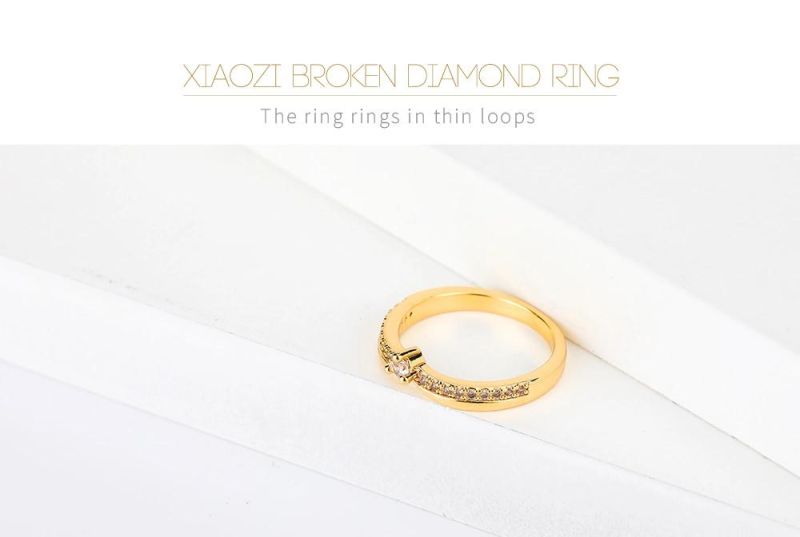 Simple Design Cubic Zirconia Brass Ring Fashion Eternity Ring