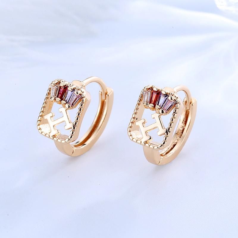 Decoration Jewellery 18K Gold Champaign Youth Simple Earring for Ladies