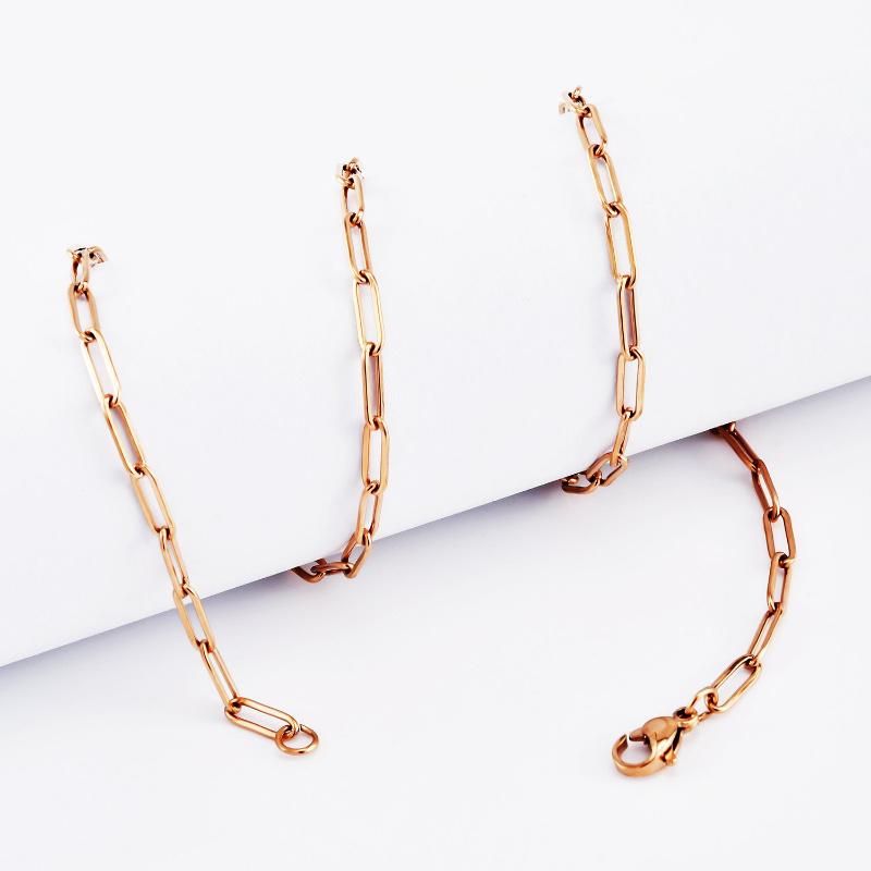Wholesale Fashion Necklace Enlongated Link Cable Chain Jewelry for Layering Neckcale Design