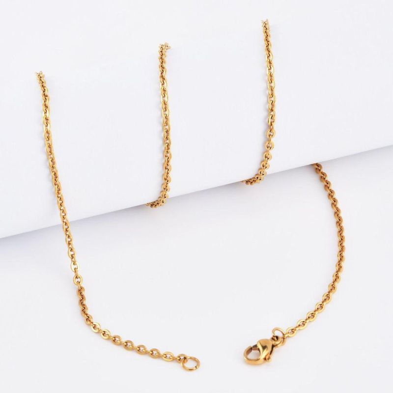Wholesale Stainless Steel Polish Flat Cable Chain Necklace Bracelet Fashion Jewellery for Jewelry Making Design