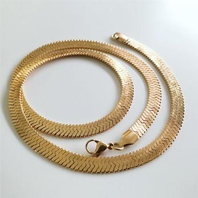 Popular Hip-Hop Polished Shiny Slim Stainless Steel Herringbone Chain Jewellery Parts Fashion Anklet Bracelet Necklace Jewelry