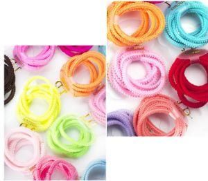 Daily Use Hair Elastic Rope Rubber Cover with Fabric for Girls Factory Wholesale