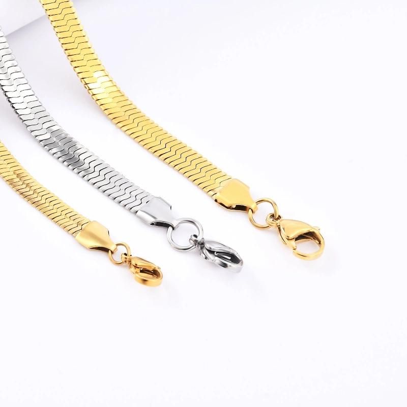 Fashion 18K Gold Plated 316L Stainless Steel Thin Snake Necklace for Layer Wearing for Women Ladies Girls