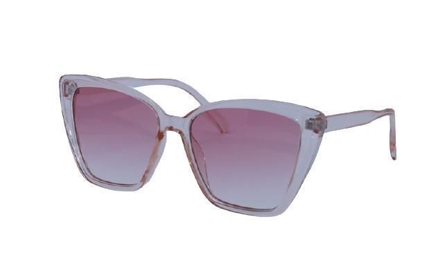 Unisex Plastic Translucent Large Squared Cat Eye Frame Sunglasses