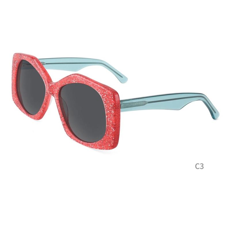 2022 Hot Sale New Acetate Fashion Style Sunglasses Polarized Sunglasses Red Shinning Sunglasses