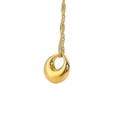 18K Gold Plated Stainless Steel Waterdrop Pendant Necklace for Women Fashion Jewelry