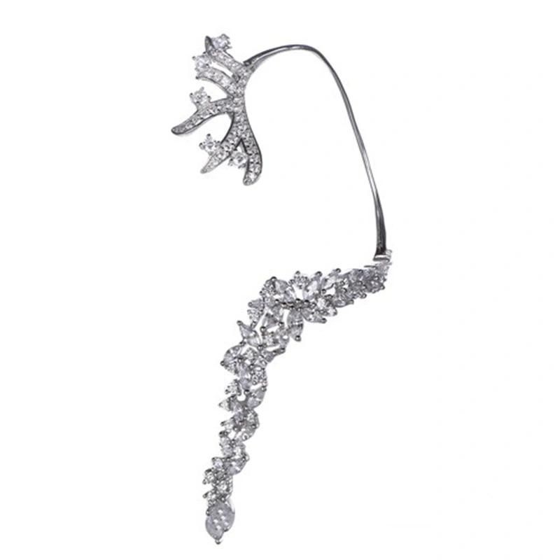 925 Silver Colorful Stone Single Clip Earring for Girls