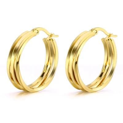Manufacturer Non Tarnish Gold Fashion Jewelry Custom High Quality None Fade 18K Gold Plated Stainless Steel Earring Fashion Jewelry 2022